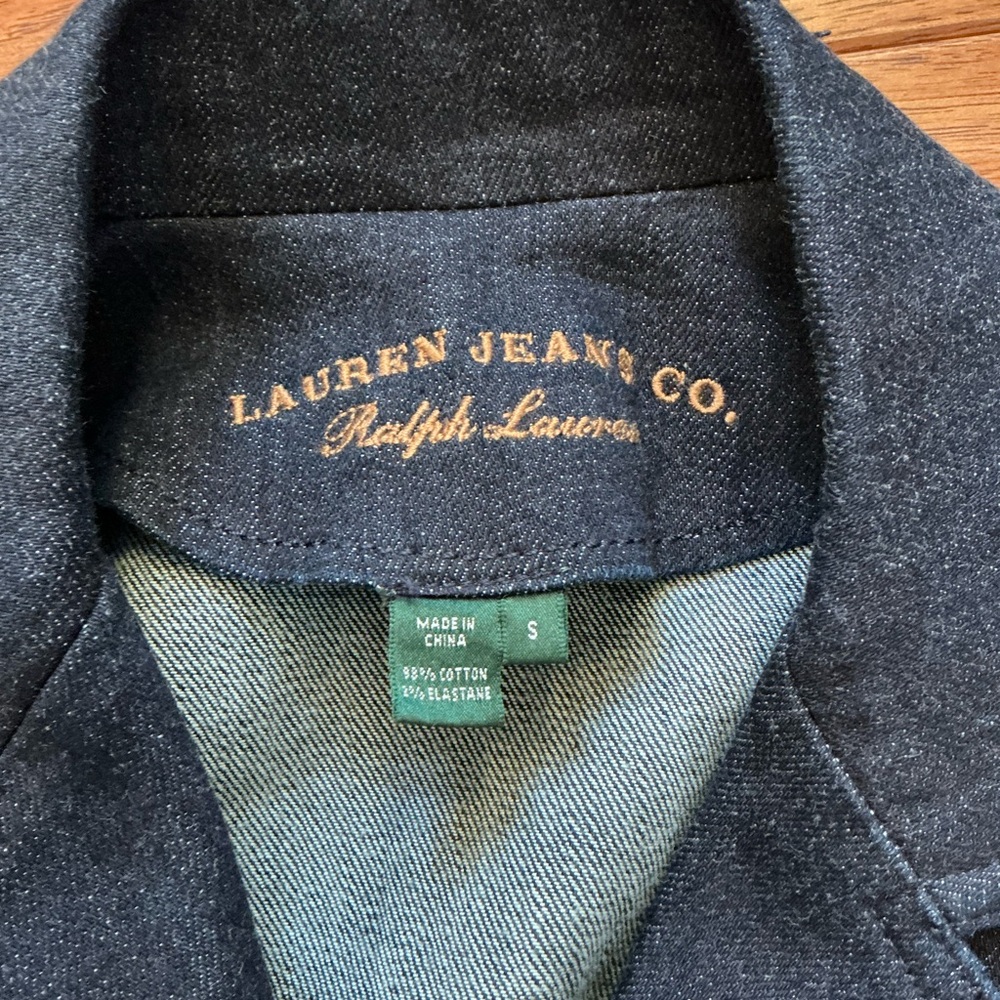 Lauren Jeans Co., Ralph Lauren Dark Denim Military Style Jacket, small - Picture 7 of 11